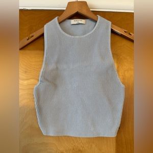 Ribbed high neck crop top